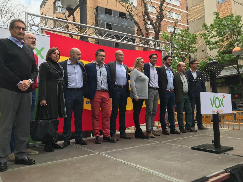 Imagen de los principales candidatos de Vox al Congreso y al Senado por las tres provincias aragonesas.