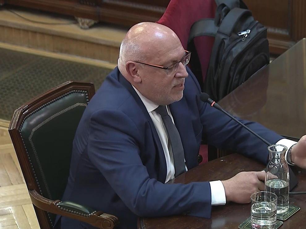 Jordi Baiget prestando declaración este martes en el juicio del Procès