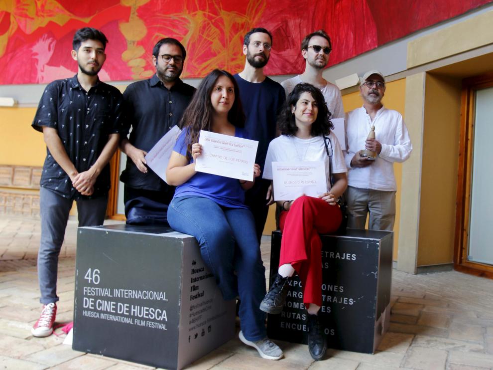Foto de los premiados en la última edición del Festival de Cine de Huesca.