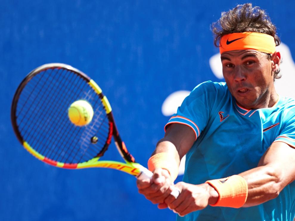 El tenista español Rafael Nadal en el partido contra el argentino Leonardo Mayer.