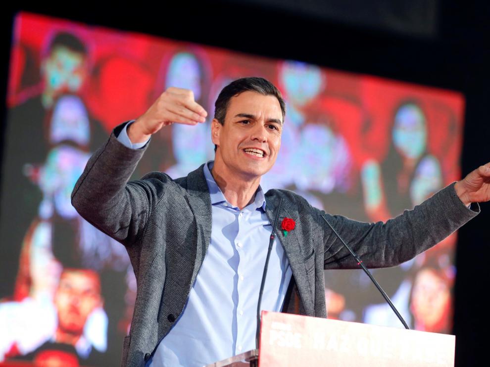 Pedro Sánchez, este miércoles en un mitin en Gijón.