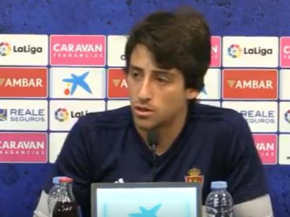 Julián Delmás, en la rueda de prensa de este jueves antes del entrenamiento.
