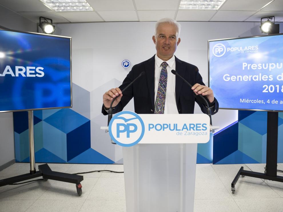 El candidato del PP, Eloy Suárez, el pasado 4 de abril