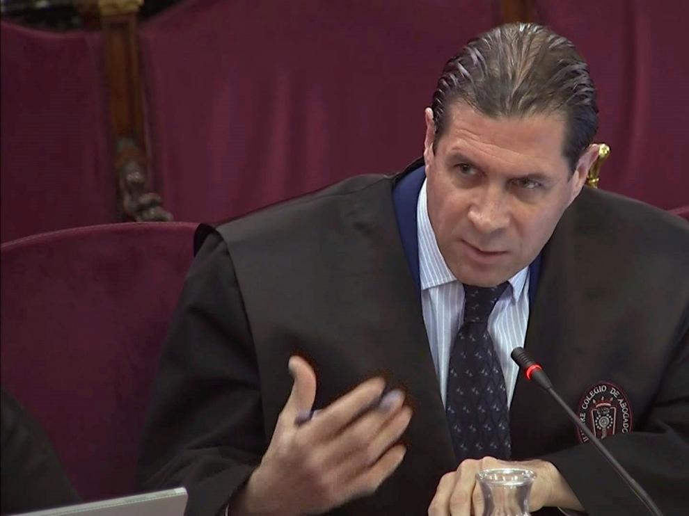 Pedro Fernández, en una sesión del juicio del 'procés', en Madrid