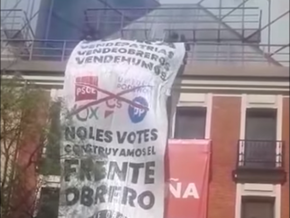 Imagen del vídeo compartido por la plataforma Frente Obrero.