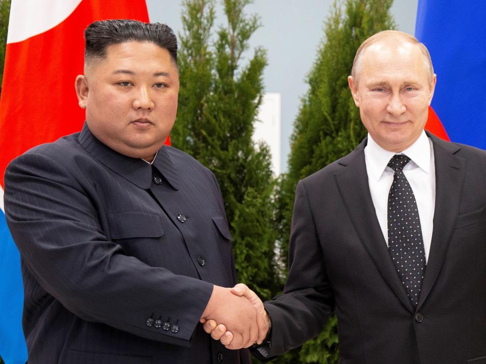 El líder norcoreano, Kim Jong-un, y el presidente de Rusia, Vladimir Putin.