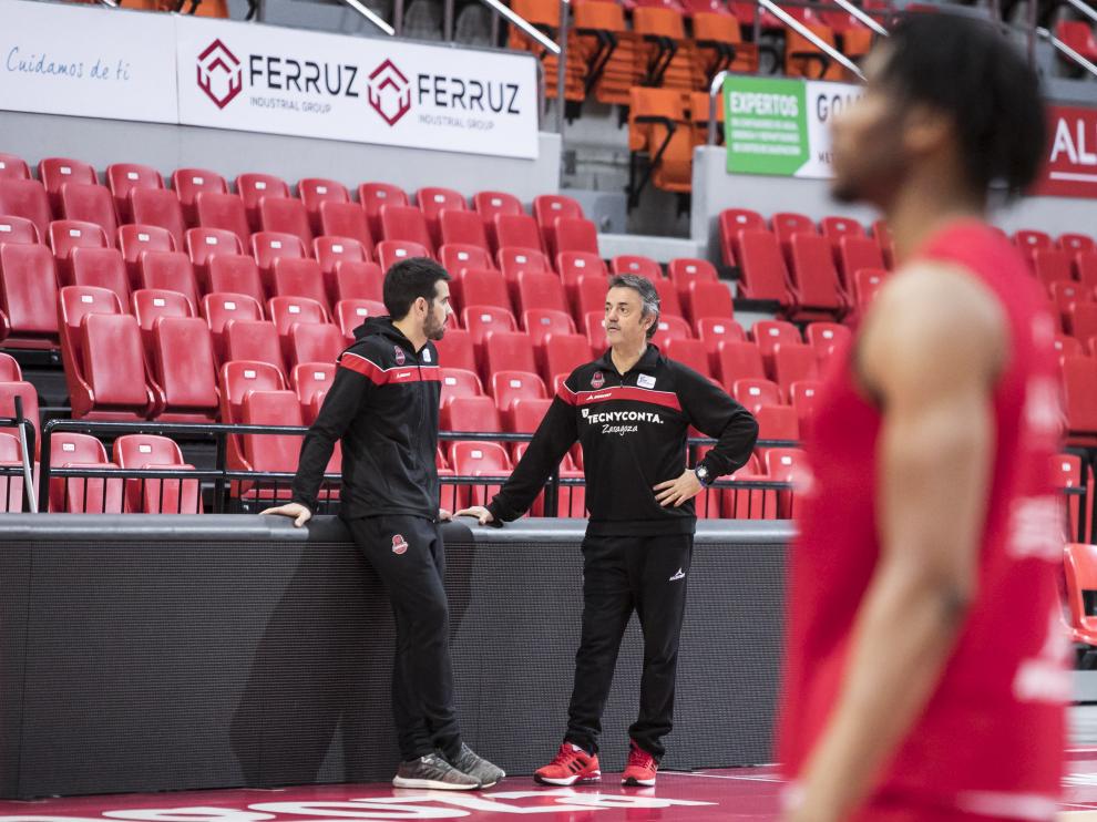Porfirio Fisac en el entrenamiento del miércoles.