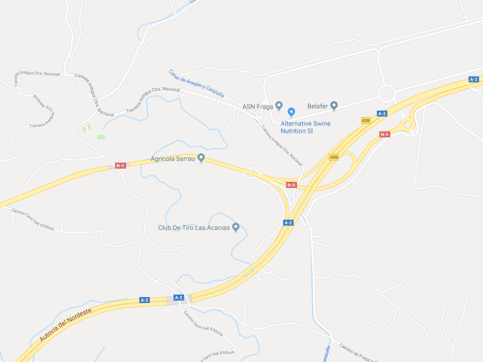 El accidente se ha producido a la altura del km 438 de la A-2, en Fraga.