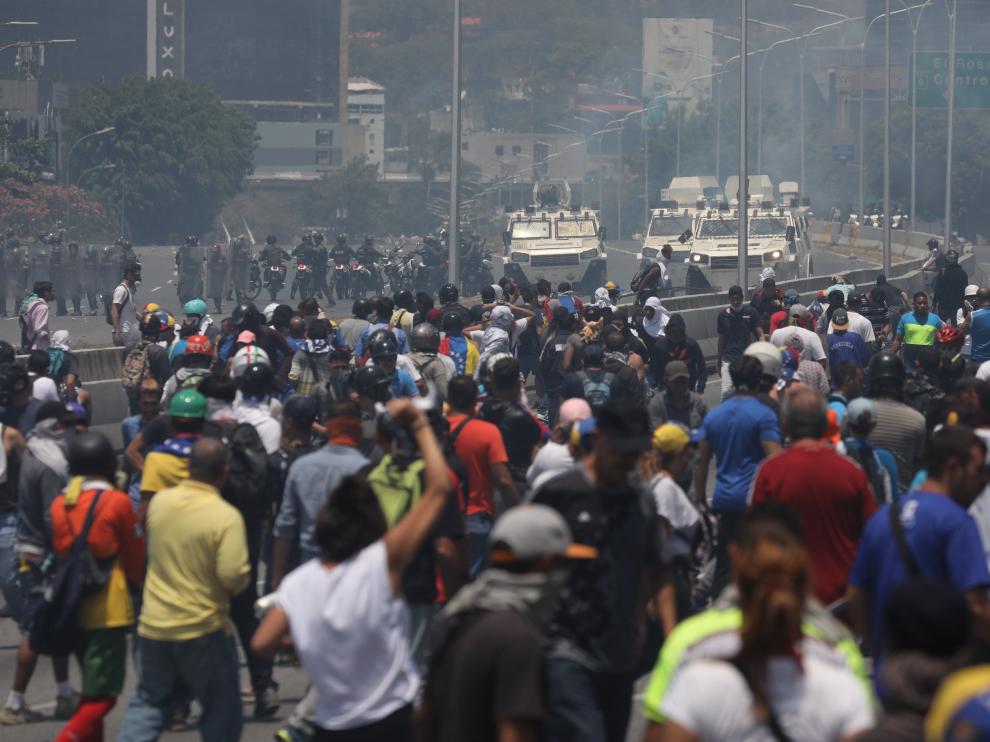 Una manifestación ayer en Caracas.