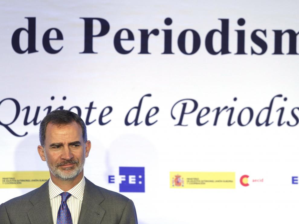 Don Felipe, en la entrega de los XXXVI Premios Rey de España y el XV premio de periodismo Don Quijote.