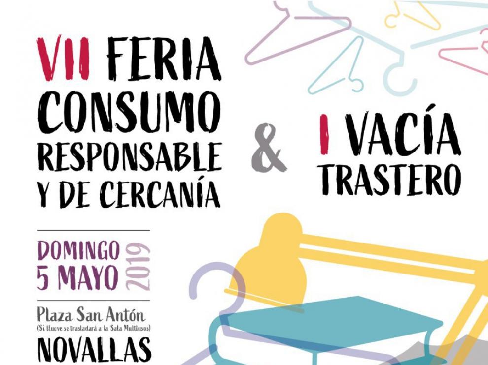 Cartel informativo de la feria de Novallas.