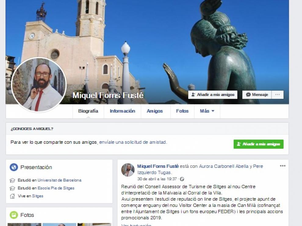 Miquel Forns, alcalde de Sitges, en Facebook.