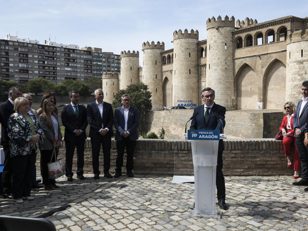 Beamonte, este martes durante la presentación del programa del PP para el 26-M