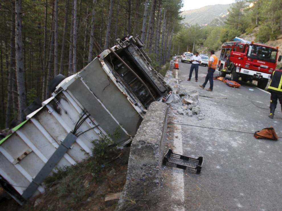 Imagen de archivo de un accidente mortal en el tramo de la N-260 que se va a acondicionar.
