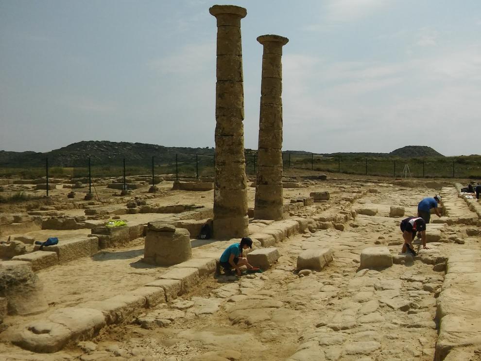 Trabajos durante la pasada campaña de excavación en Los Bañales
