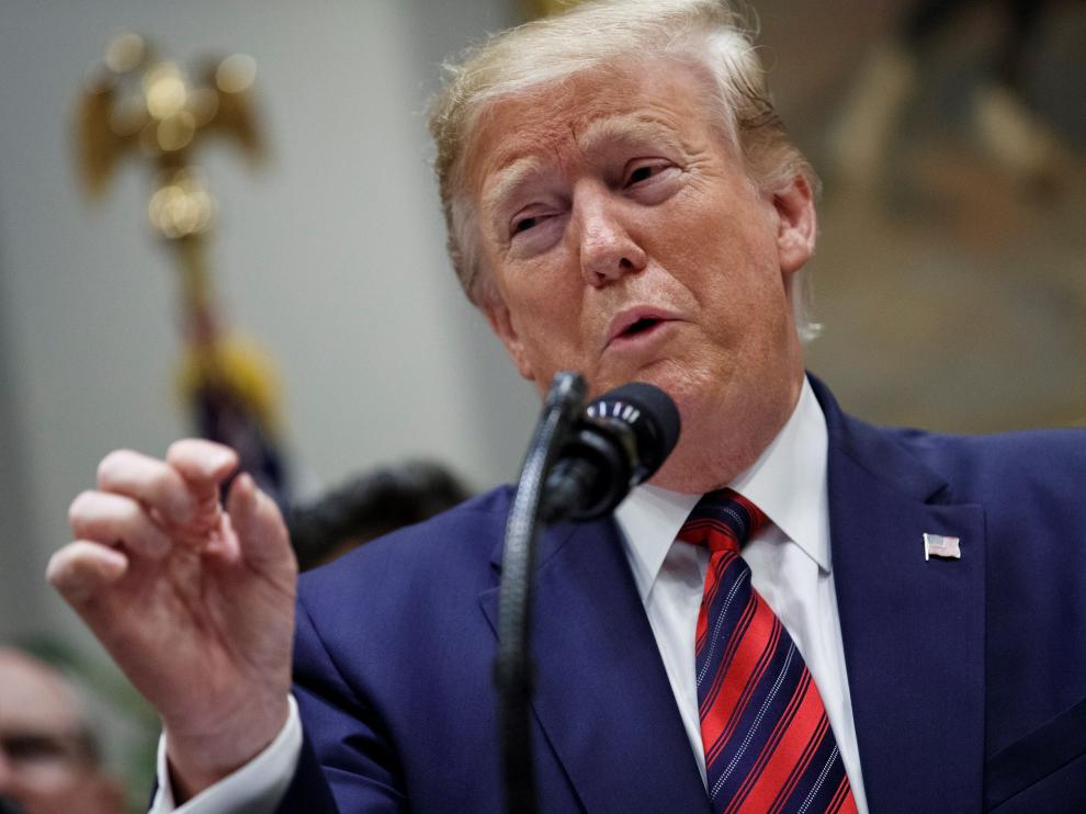 El presidente estadounidense, Donald Trump, este jueves en una rueda de prensa en la Casa Blanca.