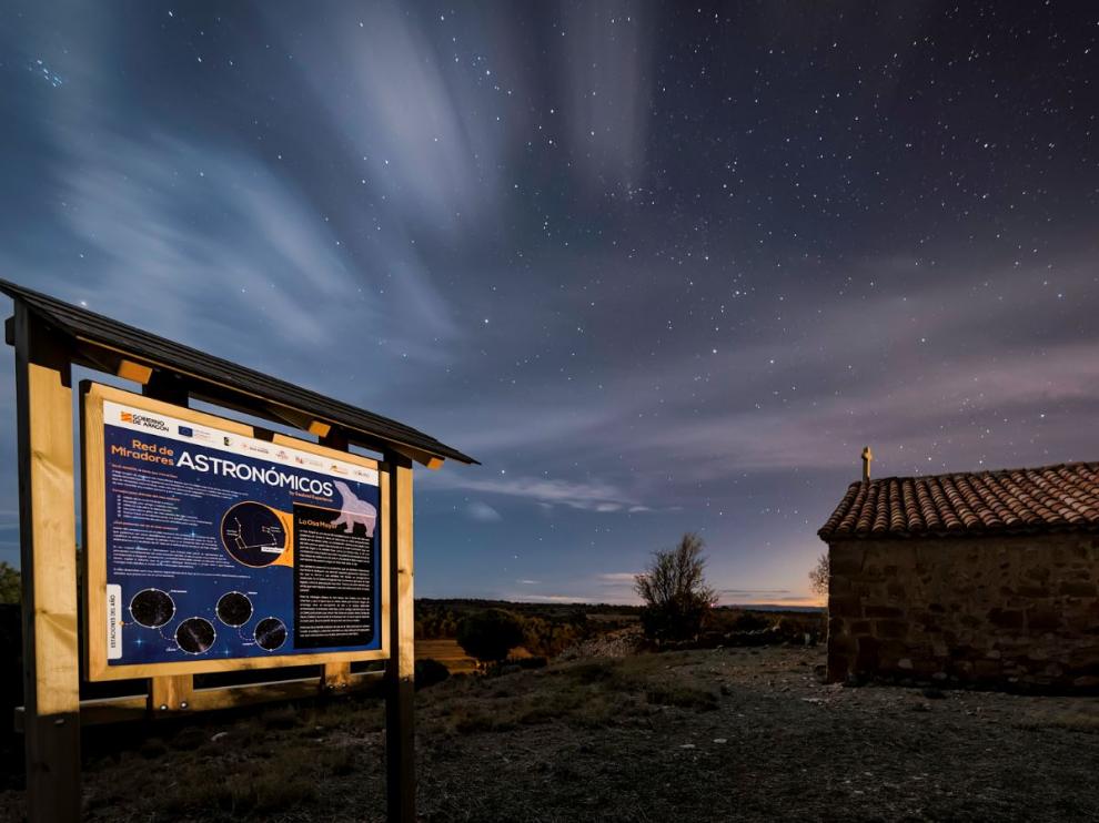 Mirador astronómico en La Mata de los Olmos, en la Comarca del Bajo Aragón.