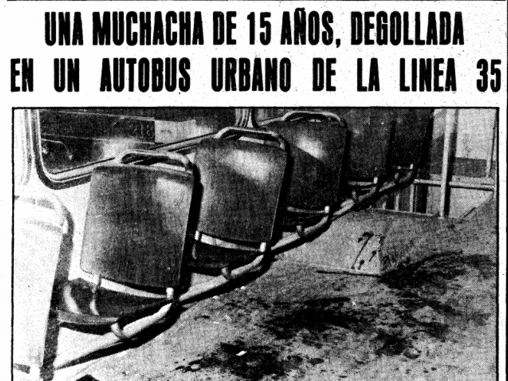 Noticia publicada por HERALDO el 9 de octubre de 1981 tras el asesinato de la menor de 15 años en un autobús urbano de la línea 35.