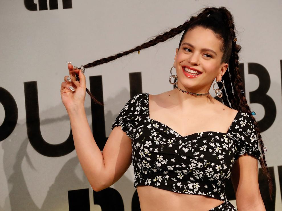Rosalía durante la presentación de su nueva colección para Pull&Bear.