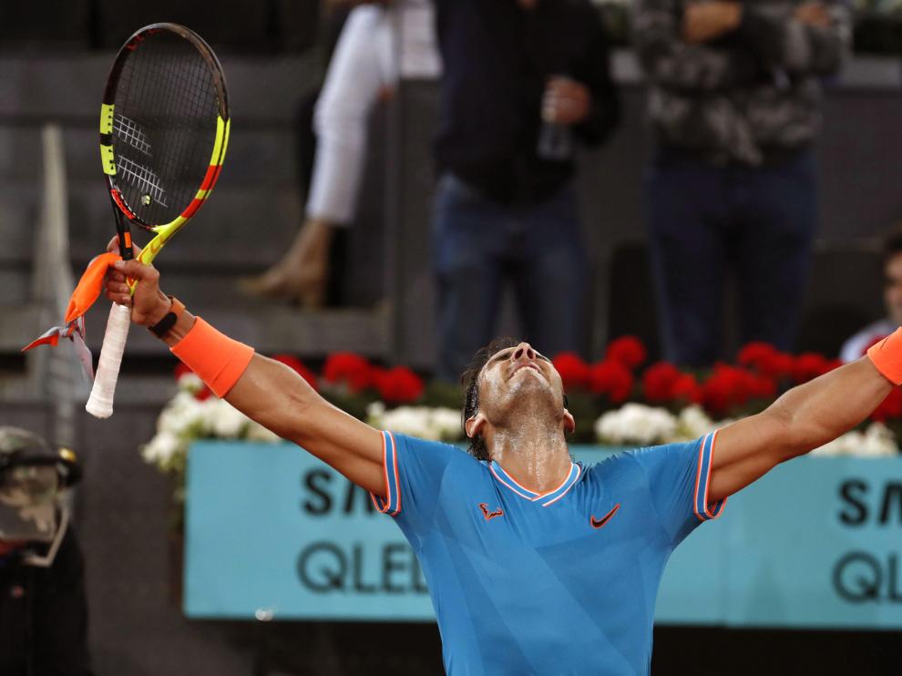Nadal celebra la victoria.