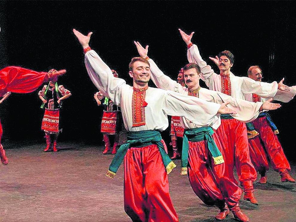 Un momento del espectáculo de la compañía de danza Cosacos de Rusia.