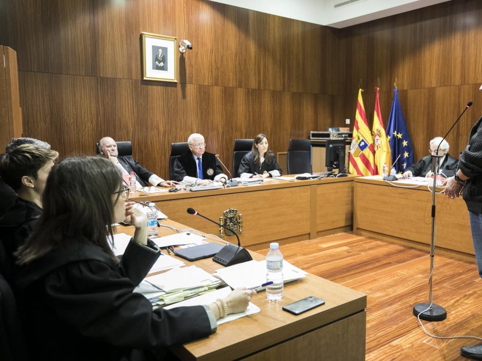 El acusado, durante el juicio celebrado el pasado 24 de abril en la Audiencia de Zaragoza.