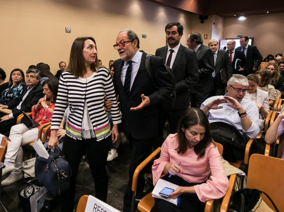 Jornada sobre 'El nuevo marco de las relaciones laborales' que ha tenido lugar hoy en CEOE Aragón con una presencia masiva de empresarios