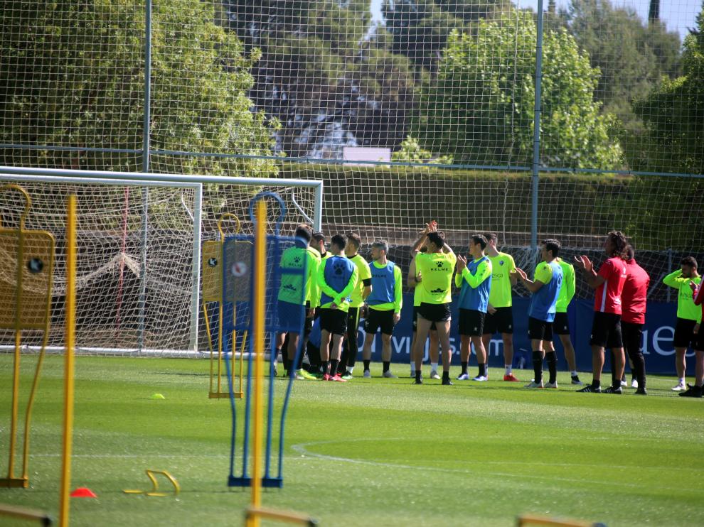 Un momento distendido durante la sesión de este jueves en el IES Pirámide.