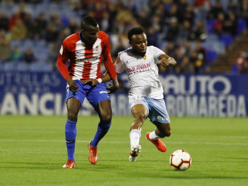 Partido de la 39ª jornada de liga entre el Zaragoza y el Sporting.