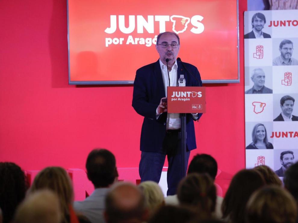 Javier Lambán, este sábado durante su participación en el Día de la Rosa en Andorra.