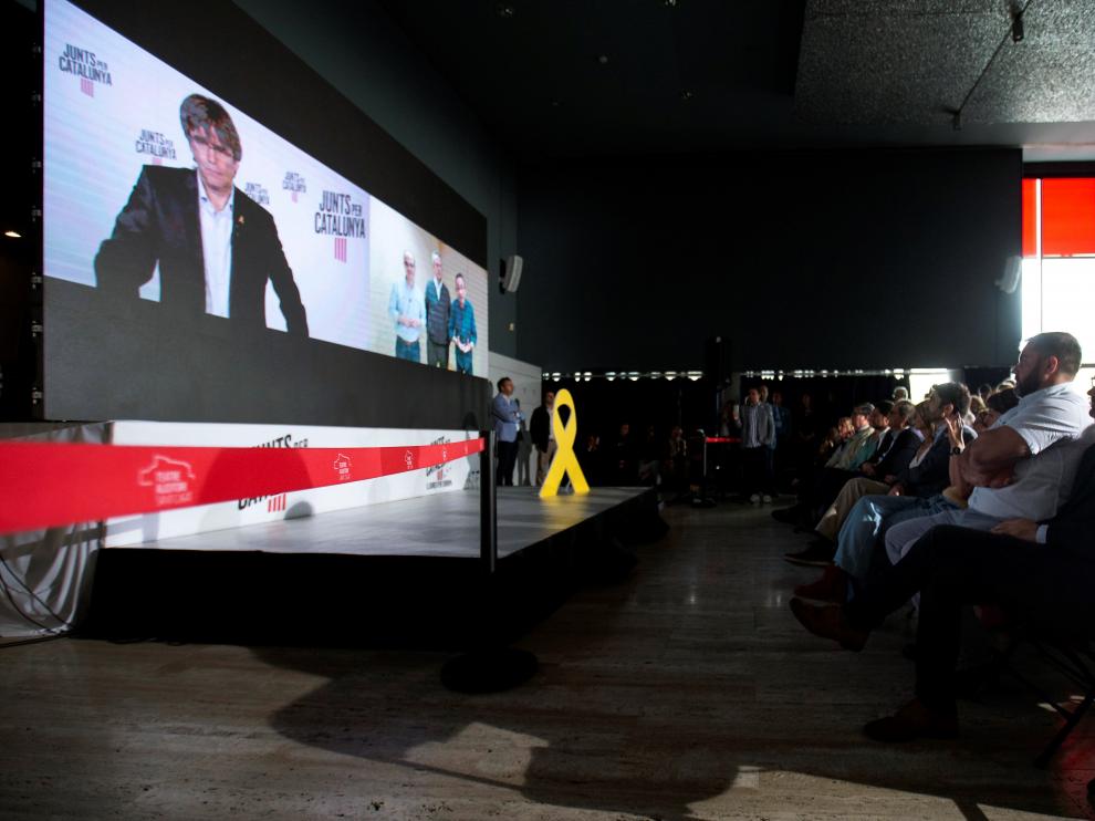 Acto de campaña de JxCat este domingo en Barcelona.
