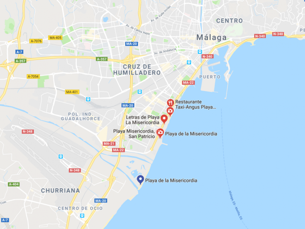 Ocurrió en la playa de la Misericordia de Málaga sobre las 16.00 del pasado 14 de mayo.
