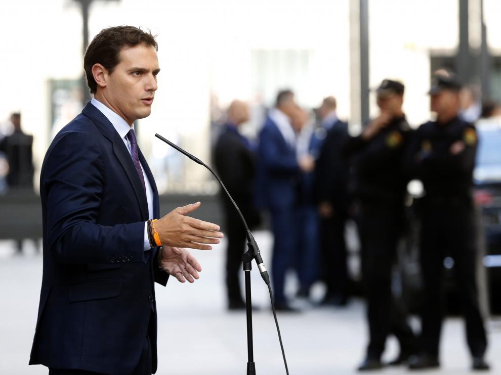 Albert Rivera este martes a su llegada al Congreso.