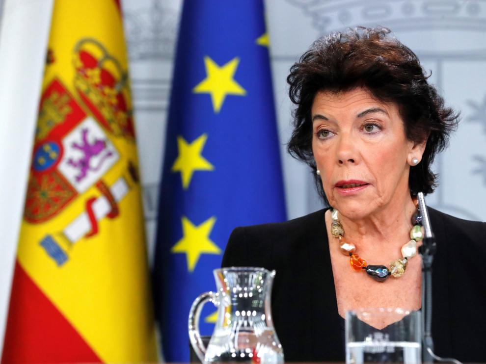 La portavoz del Ejecutivo, Isabel Celaá.
