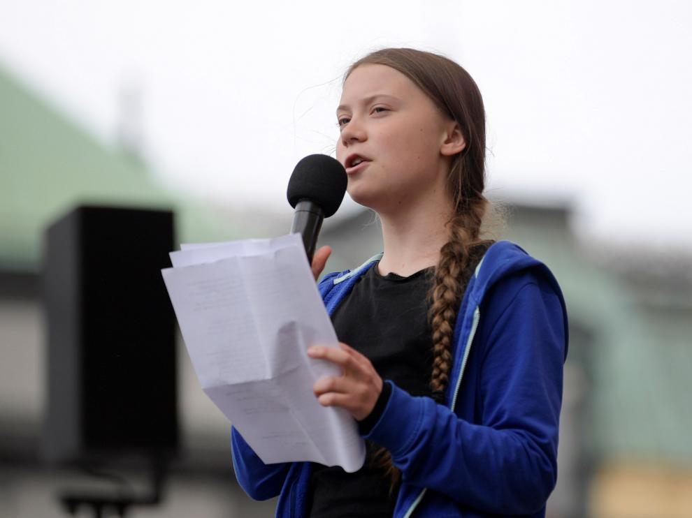 Manifestaciones contra el cambio climático en Suecia, con la joven activista Greta Thunberg.