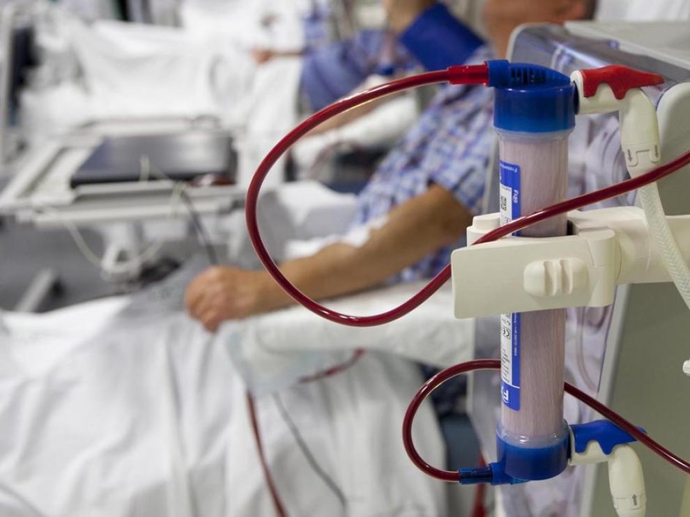 Pacientes de diálisis en un hospital.