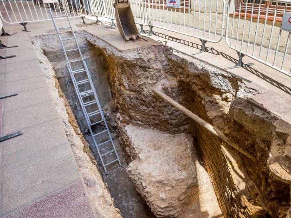 Nuevos vestigios romanos, del siglo I, encontrados en la calle de San Valero.