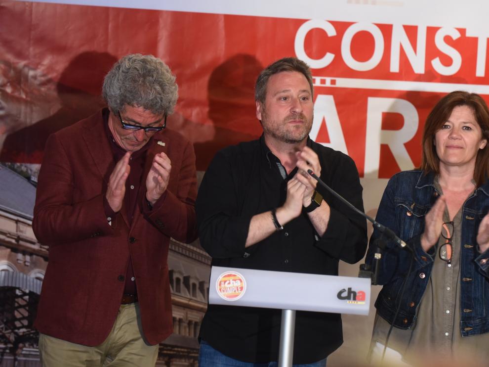 El presidente de CHA, José Luis Soro, anoche en el Hotel Reino de Aragón.