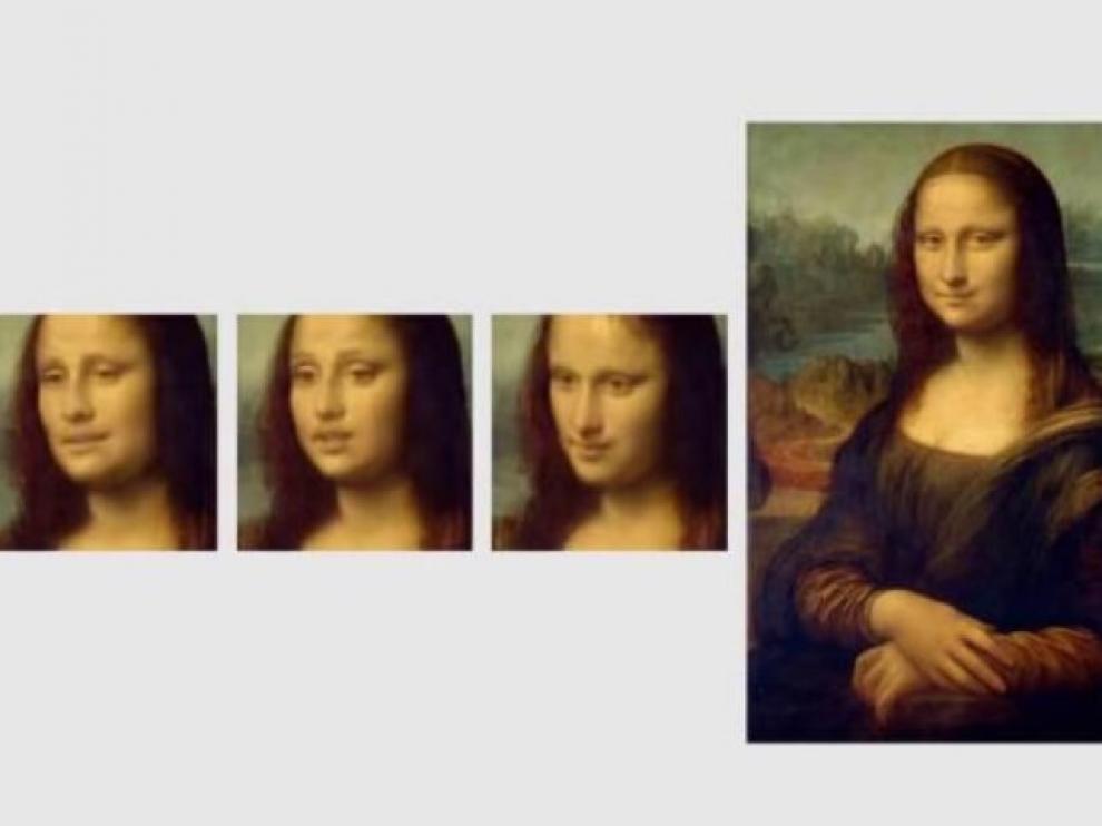 El cuadro de Leonardo, y varias imágenes de las desarrolladas por Samsung.