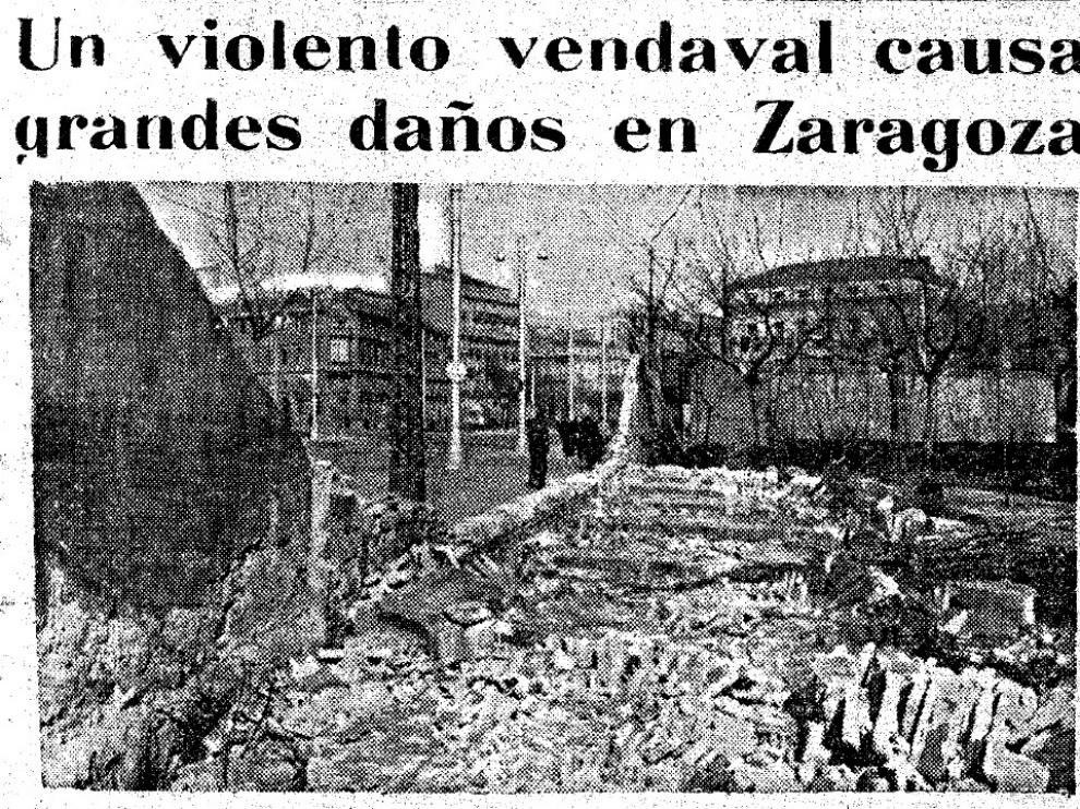 Vendaval en Zaragoza, en 1956