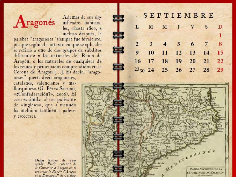 Mapa histórico de 1749 de parte de la Corona de Aragón, que señala el Reino de Aragón y el Principado de Cataluña