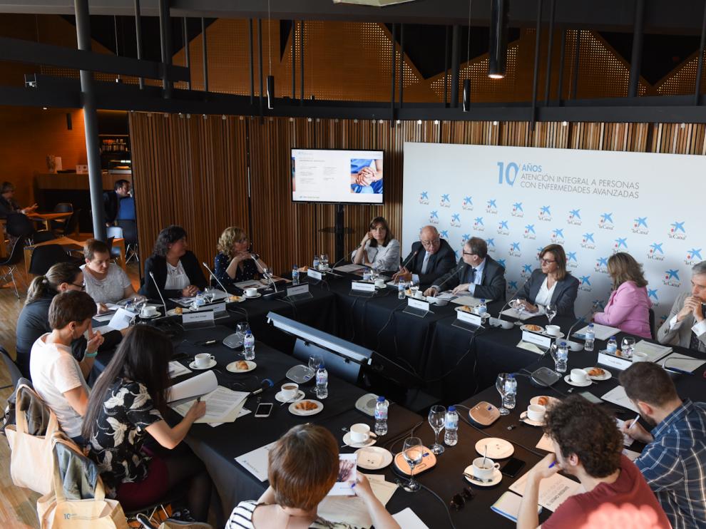 Rueda de prensa celebrada este jueves para presentar el balance de los diez años del Programa para la Atención Integral a Personas con Enfermedades Avanzadas.