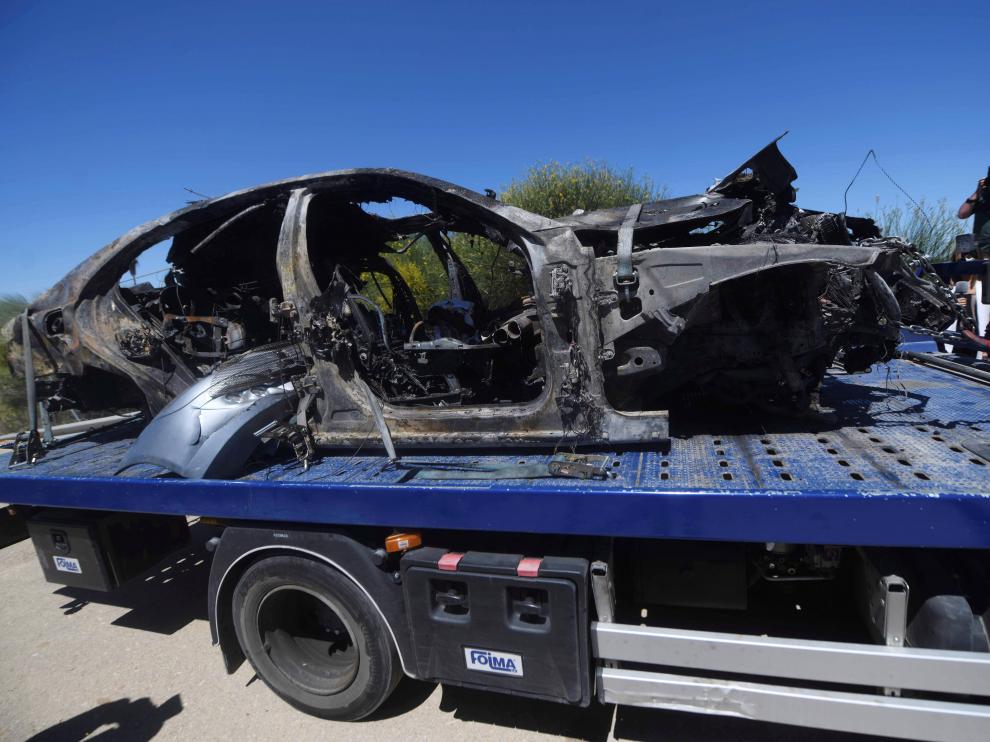 Estado en el que quedó el coche de Reyes tras el accidente