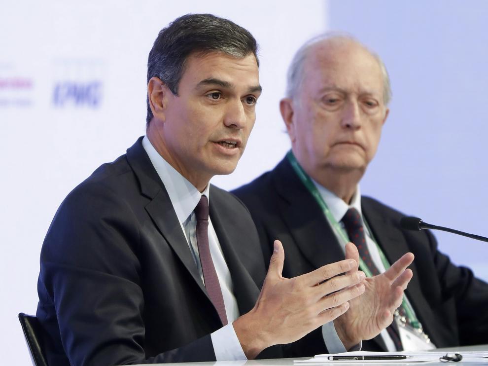 Pedro Sánchez en la clausura de las jornadas del Círculo de Economía en Sitges.