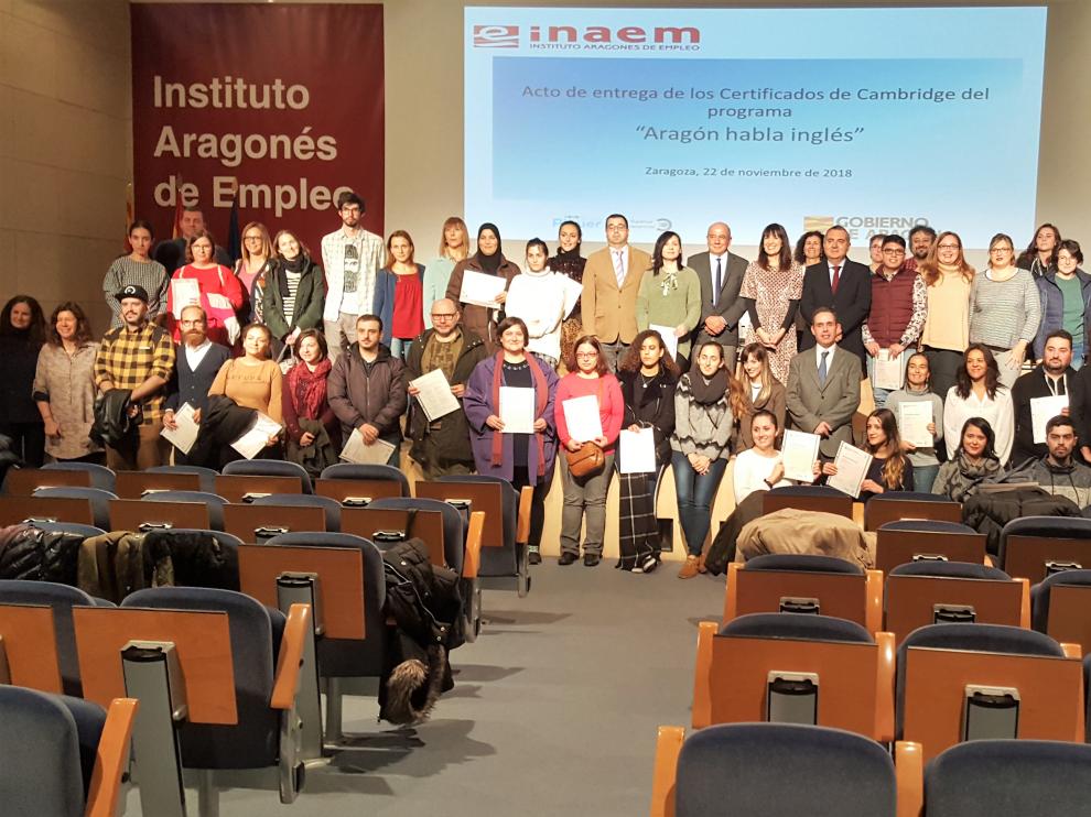 Acto de clausura de la anterior edición de Aragón habla inglés que impartió Grupo Piquer en Zaragoza.