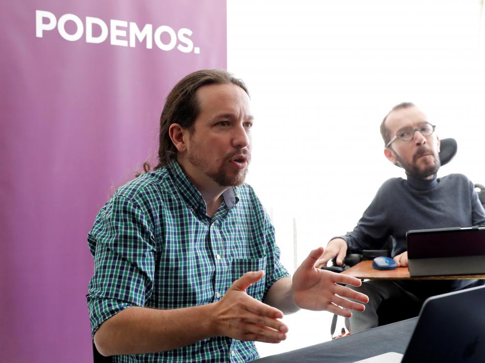 Pablo Iglesias, en el Consejo Estatal de Podemos, este sábado.