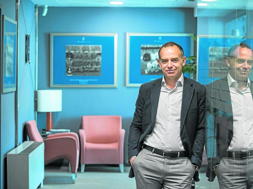 Christian Lapetra, el pasado viernes en las oficinas del Real Zaragoza.