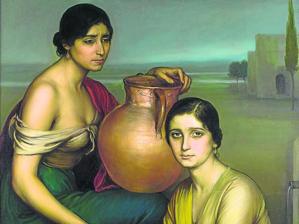 ‘Marta y María’, de 1916, pintura de una colección particular.