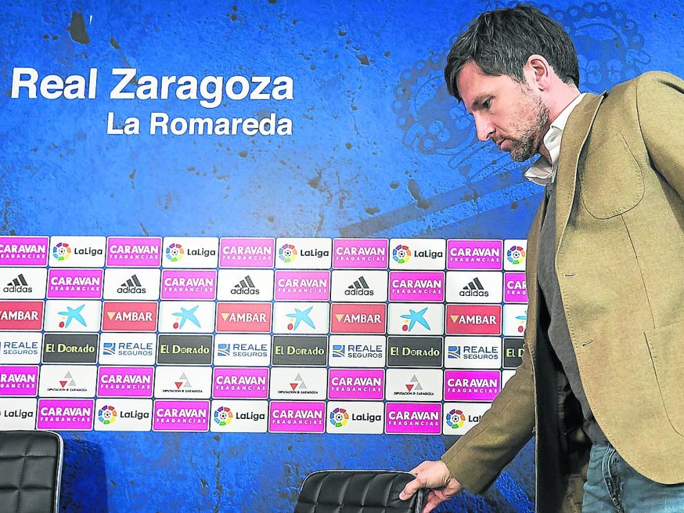 El director deportivo del Zaragoza valora este martes la temporada recién finalizada.
