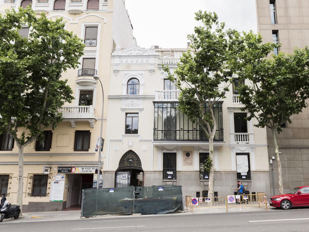 Aspecto que presenta en la actualidad el palacete en el que vivió Ramón y Cajal en Madrid